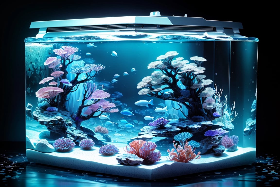 ((high quality)), ((excellent details)),urban super detailed aquarium with water and starry design, futurist, ,in an urban background,epic view, colorful,3d style,3d,lofi,luxtech,mini\(ttp\),yofukashi background,glasstech