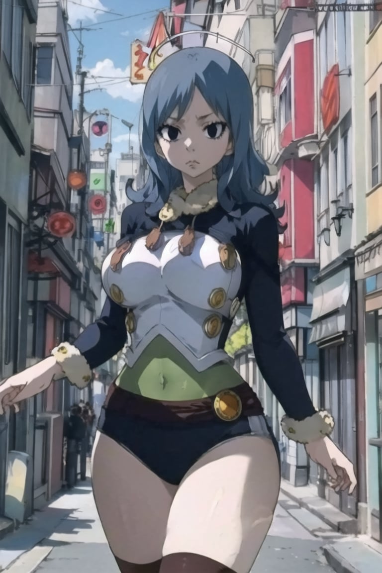 (masterpiece, best quality), ultra resolution image, (1girl), city landscape,(solo),blue hair,gantz suit,juvia lockser, mature female, huge breast,full high definition, full hd,pink medium hair, full pink transparent dress, see-through, tokyo landscape, full body, dynamic pose, looking at the vewer, dynamic angle, thighhighs, wide hips,anime,High detailed ,better_hands, ((portrait)),fairy tail,juvia