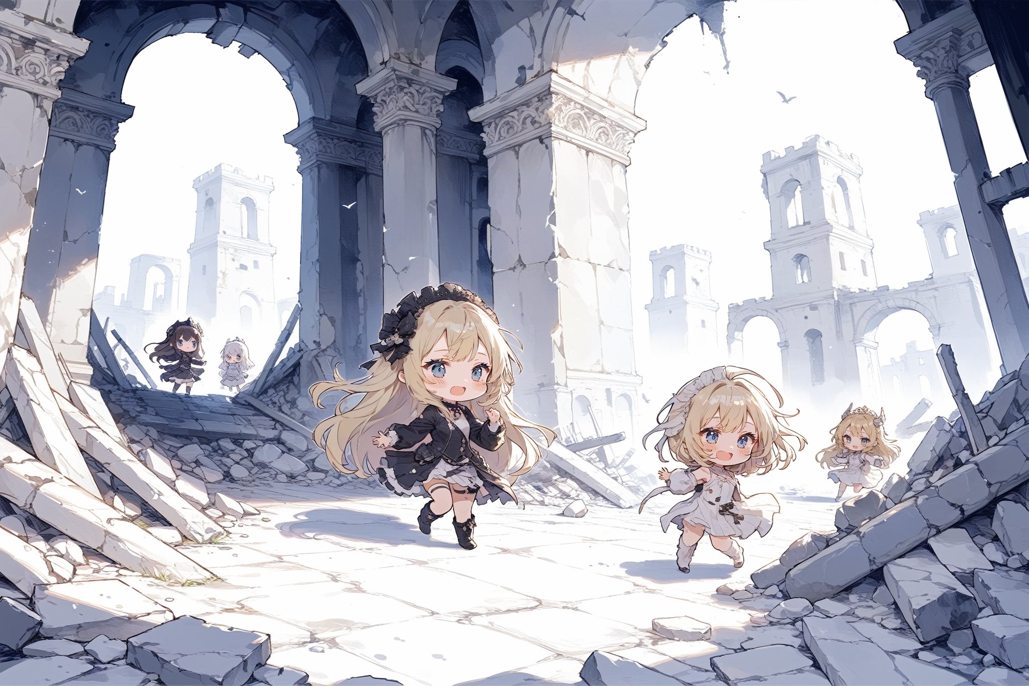 multiple girls,chibi,Lots of girls playing happily in the ruins,
masterpiece, best quality, aesthetic,multiple girls,chibi,Lots of girls playing happily in the ruins,
masterpiece, best quality, aesthetic,