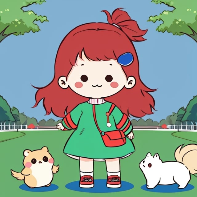 chibi avatar,cutestickers, girl in a park,chara-sheet