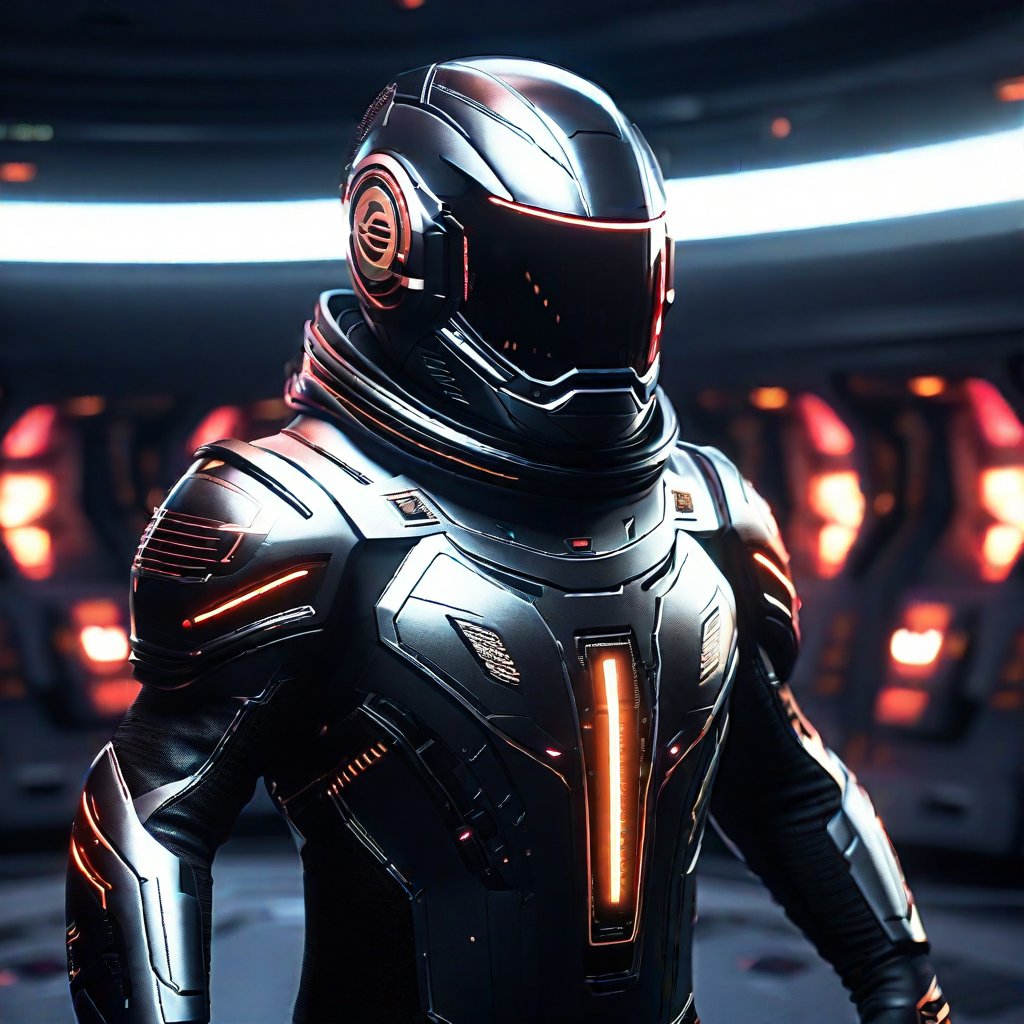 analog style, a starfleet pilot with his ultra tec suit, dark fantasy, 4k cinematic, octane render
