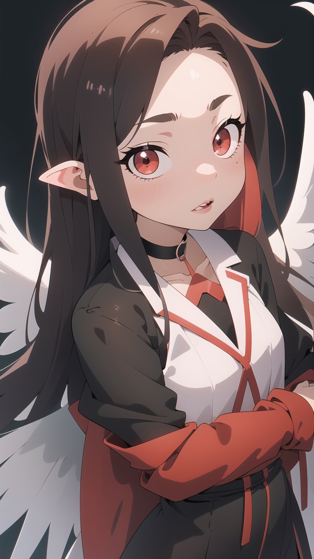 (dinamic pose), cute crimson red eyes, almond lips, choker, dark angel wings


EnvyBeautyMix23,KunoTsubakiv1,EnvyBeautyMix23,asuna yuuki,long hair