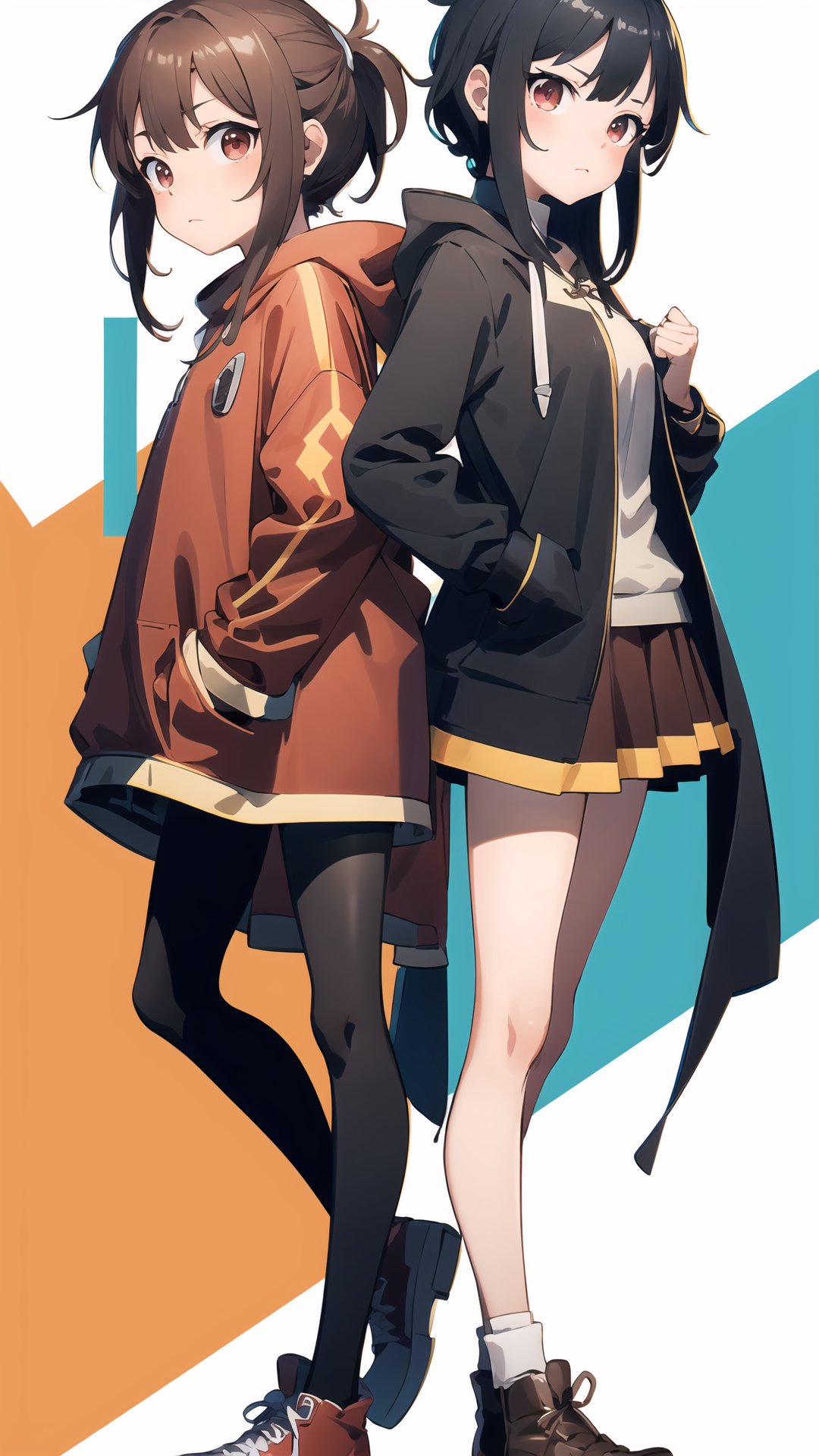 (dinamic pose), Megumin, full body, 
oversized sweatshirt, skirt,
vibrant colors,
(freckles:0.8),KunoTsubakiv1,asuna yuuki