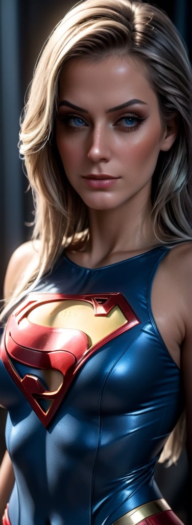 ((best quality)), ((masterpiece)), (detailed: 1.4), ..3d, an image of a beautiful cyberpunk supergirl woman, HDR wearing Superman letter S on her chest (high dynamic range), ray tracing ,NVIDIA RTX,Super-Resolution,unreal 5,Subsurface scattering, PBR texture, Post-processing, anisotropic filtering, depth of field, Maximum clarity and sharpness, multilayer textures, Albedo and Specular maps, surface shading, Accurate simulation of light-material interaction, perfectly proportions, octan render, Two-tone lighting,Wide aperture,Low ISO,White balance,thirds rule,8K GROSS,CircuitBoardAI,