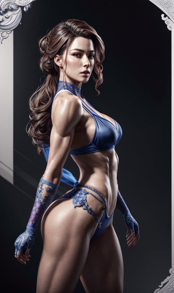 the portrait of a blueberry that resembles an absurdly beautiful, graceful, elegant, sophisticated fitness model woman, an ultrafine hyperdetailed illustration by kim jung gi, irakli nadar, intricate linework, bright colors, octopath traveler, final fantasy, unreal engine 5 highly rendered, global illumination,