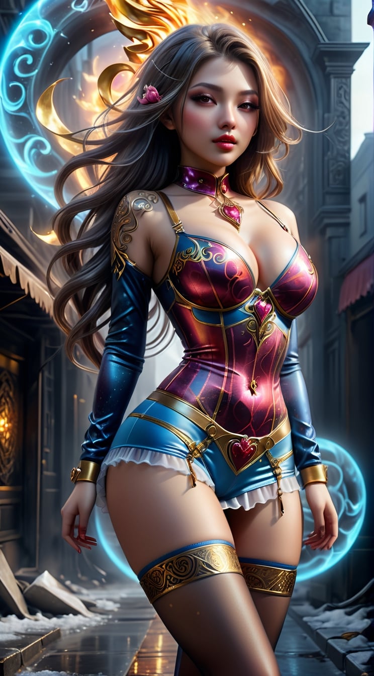 :: 1 girl, concept art style (( in the image of a flirtatious sexy prostitute,perfect very long hair slightly cover a pretty ass,chest covered,super top model , cute tight top, slightly lifts a short skirt , tight translucent panties are visible )) , front view,top view, bottom view, side view, extreme cinematic shot, full body extreme detail cinematic view,extremely detailed all cinematic plans, camera angles and portrait poses, ultra-realistic photography, central composition, perfect symmetry, complex details, cinematic surround lighting, best quality, light fog, intense shadows, delicate, masterpiece, beautiful detail, colorful, finely detailed, dramatic light, complex details, looks directly into the camera, ultra-sharp focus, super-complex details, HDR, postproduction, 8K, realistic shader effects : ( ultra glossy,marble,3D volumetric graffiti,gold,ruby,bronze, wet rose petals are swirling in the air ,ice pattern , in cold air small colors particles fire, planet energy, art ornate glass clothes, extreme performance cosplay,body art tattoos in surreal style,art tattoo in perfect breasts, ) , [extremely cute ass and translucent panties with a rear view]
,SteelHeartQuiron character,DonMDj1nnM4g1cXL ,DonMR3mn4ntsXL 