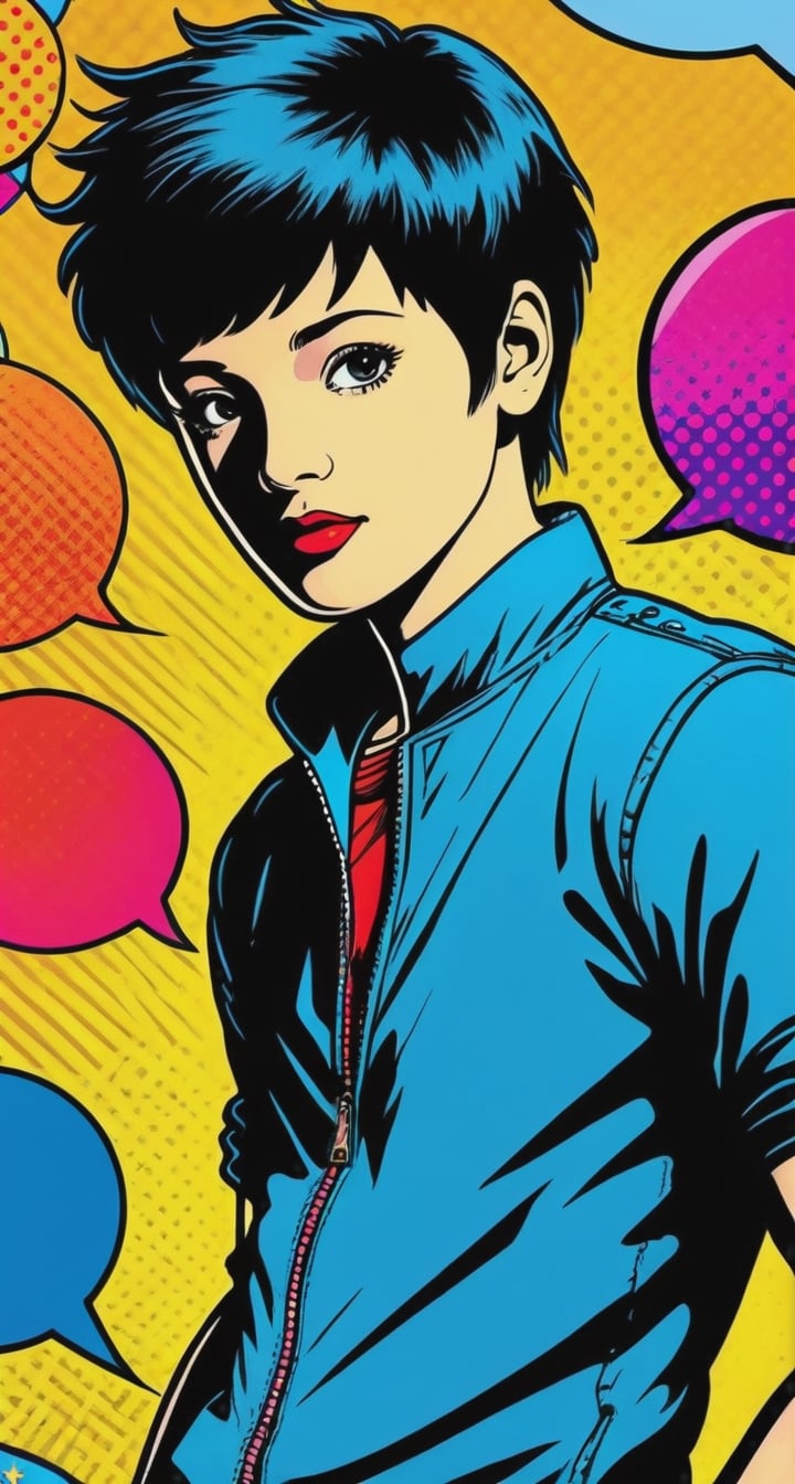 Pop Art Sticker with Tenten**: Bold, colorful, iconic, comic book style, larger than life.