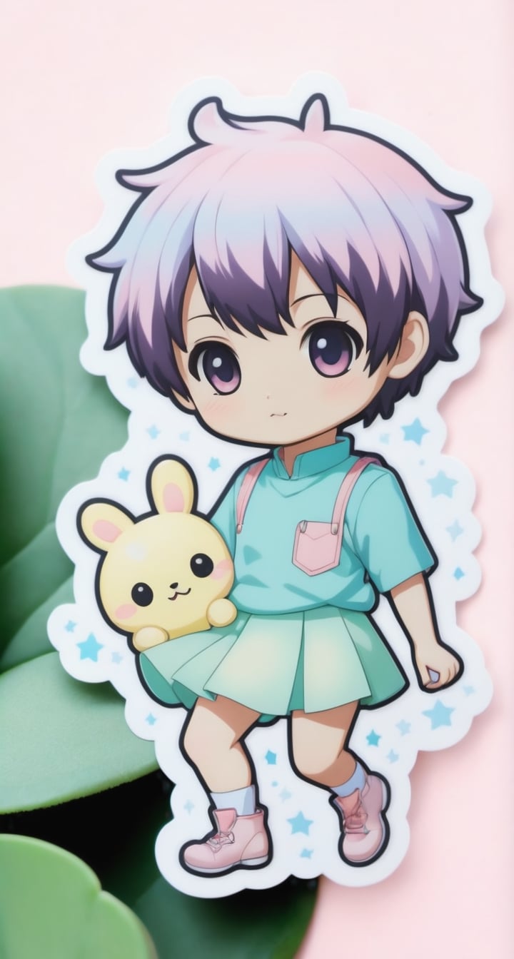 Kawaii Sticker of TenTen**: TenTen in a cute chibi style, radiating adorableness with pastel hues.