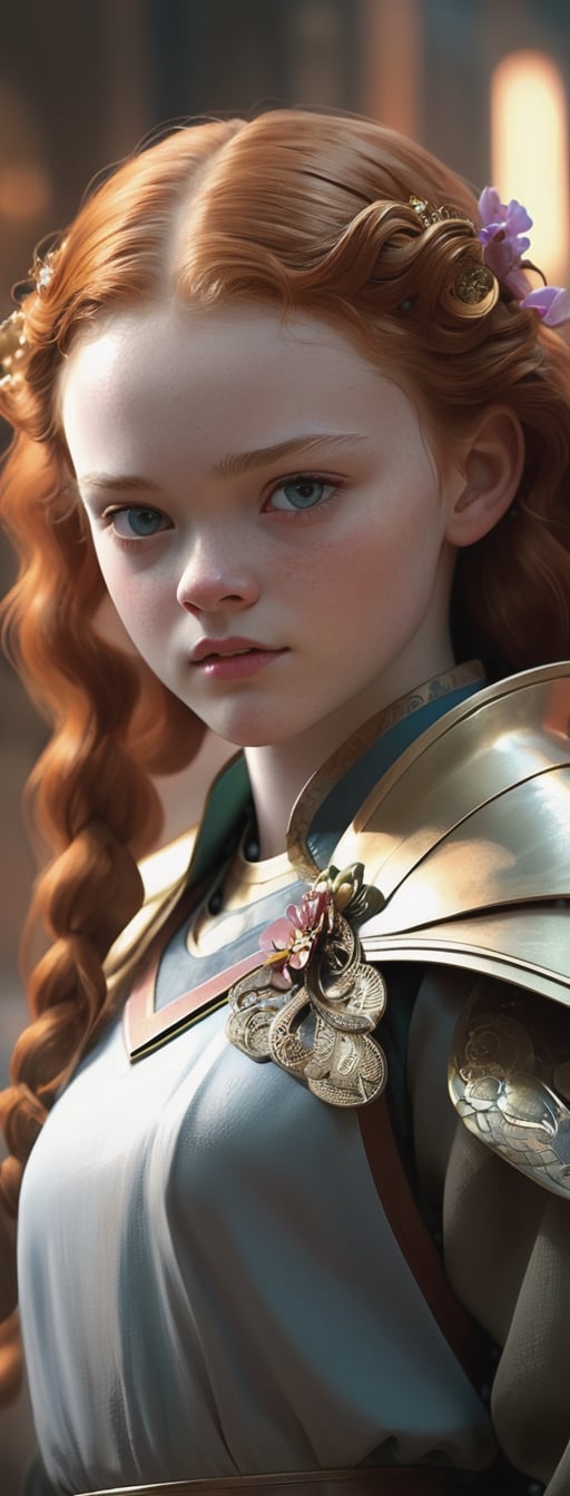 a highly detailed epic cinematic concept art CG render digital painting artwork: Sadie Sink. By Greg Rutkowski, Ilya Kuvshinov, WLOP,
 Stanley Artgerm Lau, Ruan Jia and Fenghua Zhong, trending on ArtStation, subtle muted cinematic colors, made in Maya, Blender and Photoshop, octane render, excellent composition, cinematic atmosphere, dynamic dramatic cinematic lighting, precise correct anatomy, aesthetic, very inspirational, arthouse
