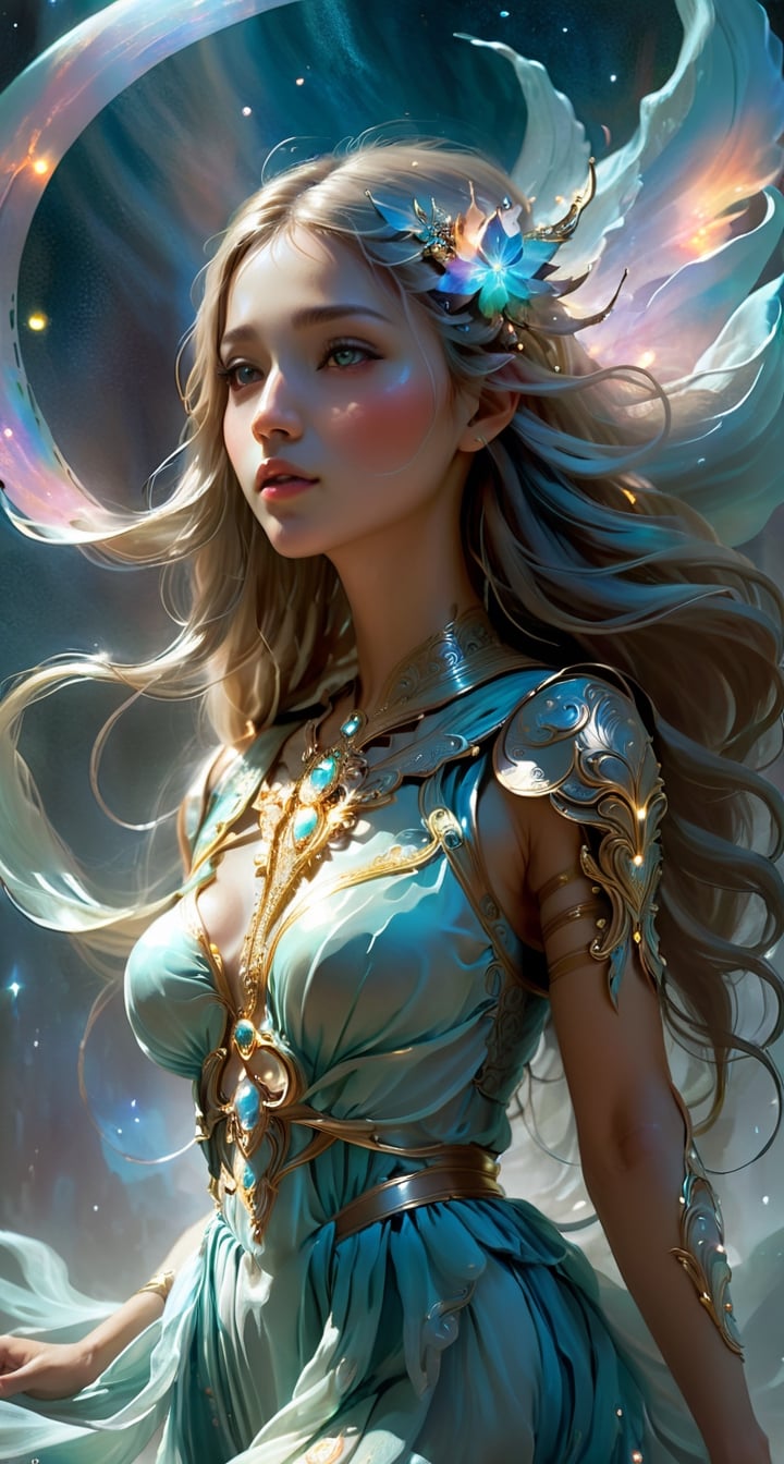Ethereal fantasy concept art of a girl - magnificent, celestial, ethereal, painterly, epic, majestic, magical, fantasy art, cover art, dreamy.
