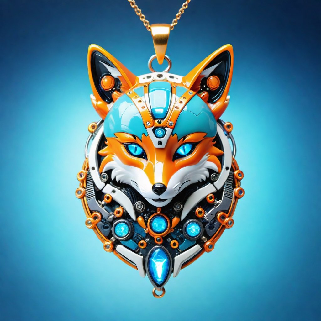 Cybernetic style with a girl - futuristic, technological, cybernetic enhancements, robotics, artificial intelligence themes.
,Spirit Fox Pendant