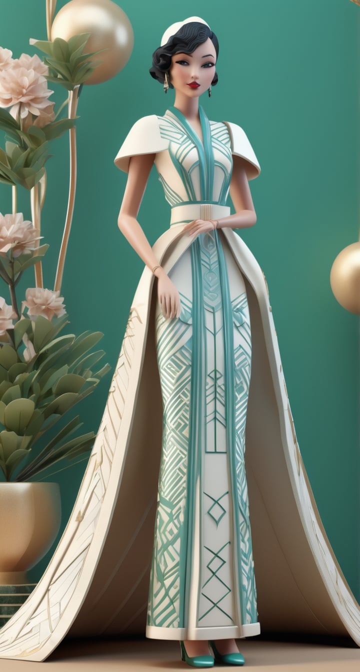 Art Deco-Inspired 3D Game Character Model**: Embrace the elegance of the Art Deco era with a character adorned in geometric patterns and luxurious design.
,bonsai,Leonardo Style