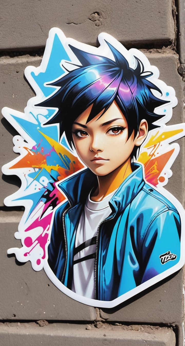 Graffiti Sticker Art of Tenten**: Street art vibes, vivid colors, urban flair, tagging, spray paint, edgy.
,DonMDj1nnM4g1cXL 