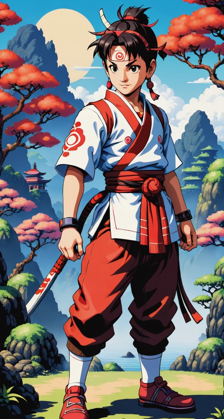 Retro Game Art with TenTen**: TenTen as the protagonist in a pixelated adventure, reminiscent of classic video games.
,oni style