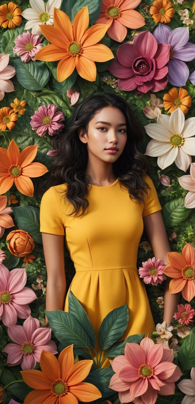  Floral Fantasy Femme: Bloom into a floral fantasy with hyperrealistic scenes featuring beautiful female characters on a botanical midjourney, ideal for garden-themed posters and stickers. Slogan: "Floral Fusion."
,aw0k geometry