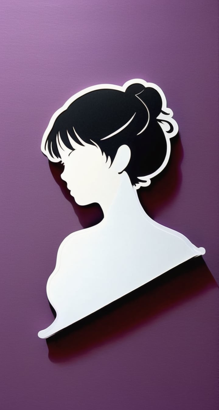 Flat Papercut Sticker with TenTen**: TenTen's elegant silhouette in a sharp-edged, paper-cut style.