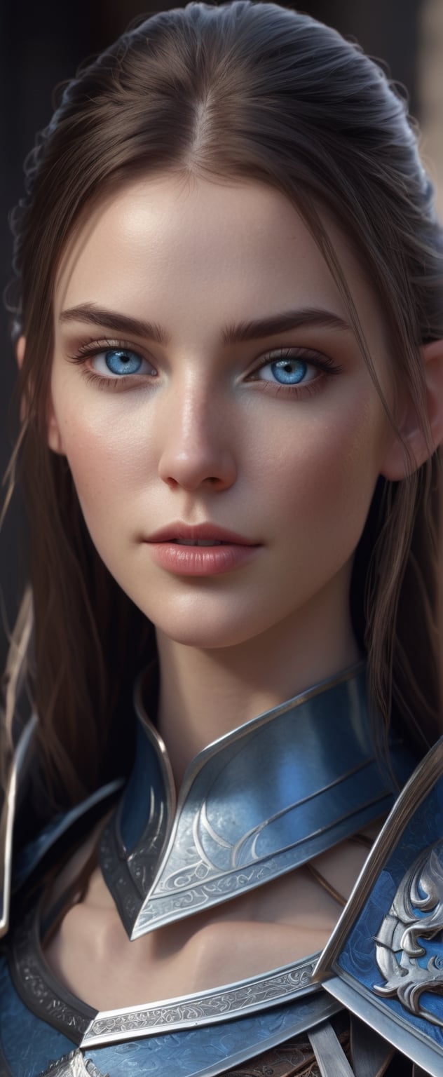 beautiful d&d character portrait, dark fantasy, detailed, realistic face, digital portrait, intricate armor, fiverr dnd character, wlop, artstation, hd, octane render, hyperrealism, very beautiful woman,realistic blue eyes,
very long glossy hair, shining armor,realistic shaders efects,HDR,64K
,cyborg style