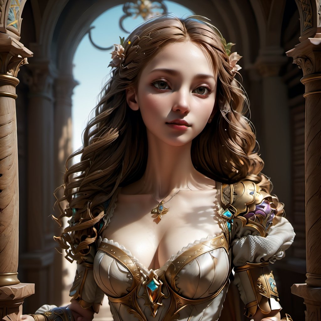 Renaissance style with a girl - realistic, perspective, light and shadow, religious or mythological themes, highly detailed.
,3d toon style