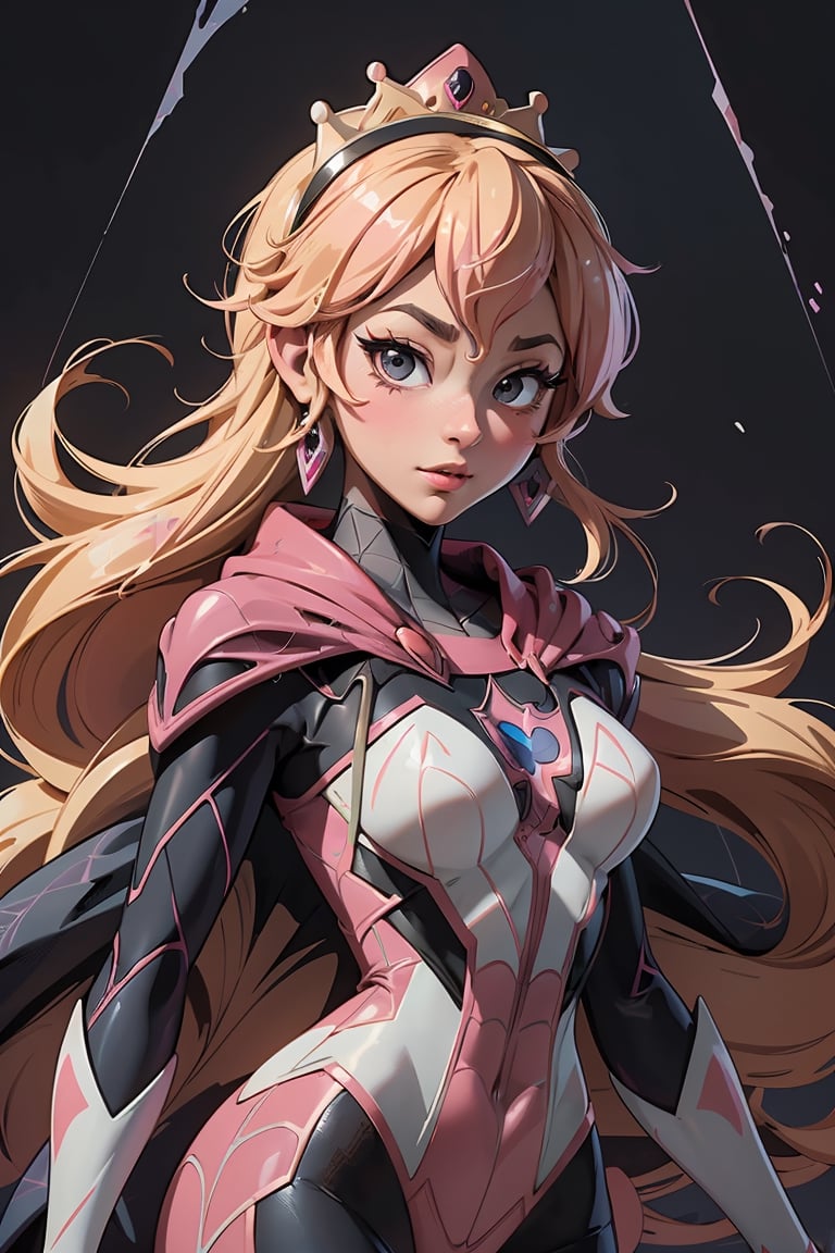 Princess peach in the style of SM, (120R), ((spiderverse-suit)), ranger-power, (Mononoke art--3)