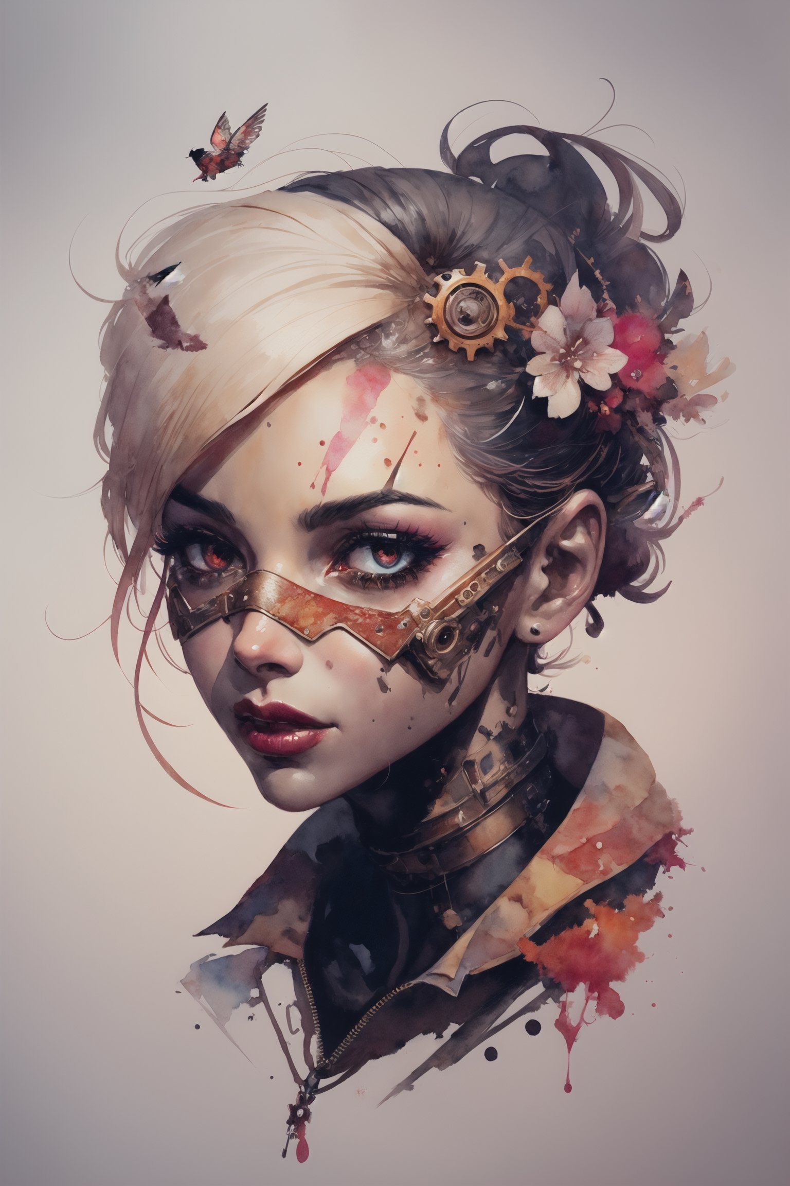 disney banksy art sticker, fantasy character, soul, digital illustration, comic book style, steampunk noir, perfect anatomy, centered, approaching perfection, dynamic, highly detailed, watercolor painting, artstation, concept art, soft, sharp focus, illustration, art by Carne Griffiths and Wadim Kashin