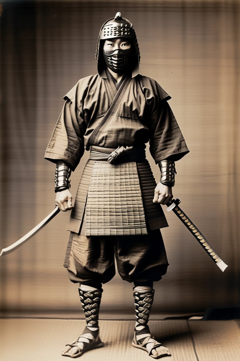 Evil ninja, ninja clothes, ((traditional Japanese shoes, tabis)), 