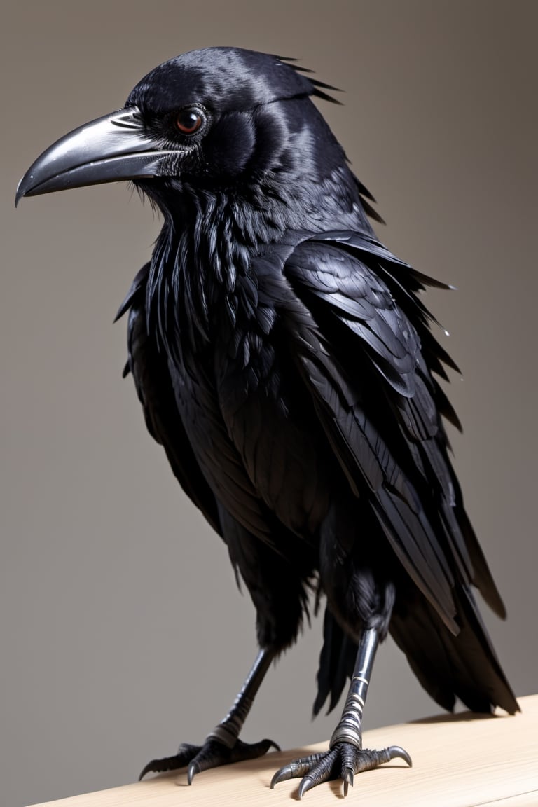 Kenku ninja crow, anthropomorphic crow, arms, big black wings on the back, traditional ninja clothing (Shinobi Shozoku),high detail, sharp focus, monster, science fiction,Baby raven