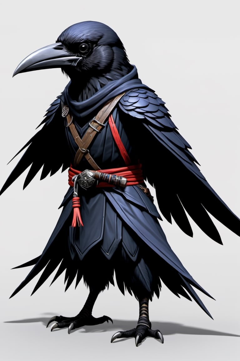 Kenku ninja crow,, dnd game, high detail, sharp focus,Monster,Sci-fi 