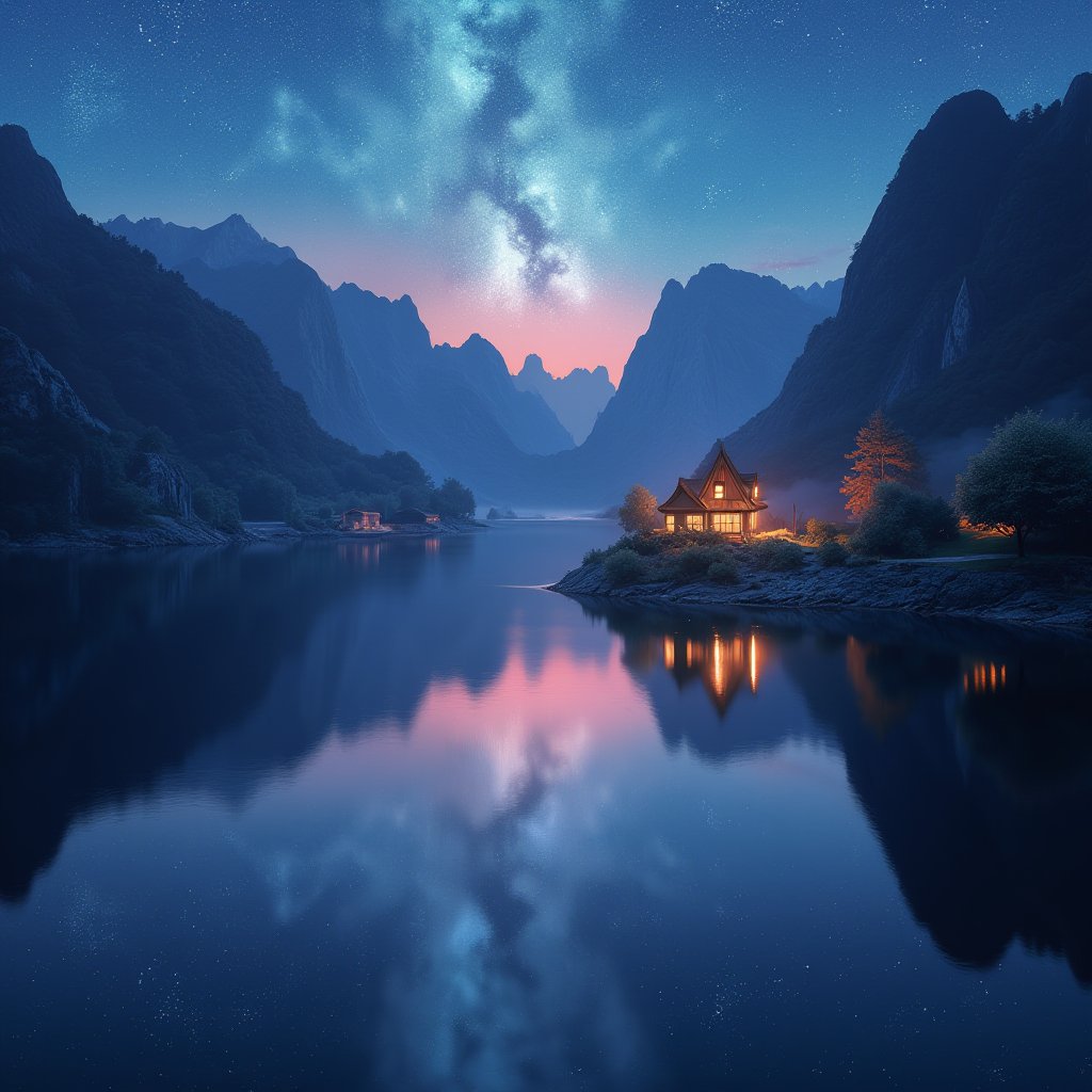 masterpiece, best quality, aesthetic, serene lakes,noc-fantasy