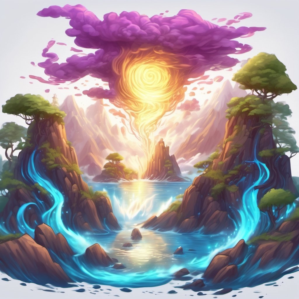 flow of energy, glowing, enhancing,Leonardo Style, illustration,ink scenery,iso island,lofi,white background,fantasy,whimsical,digital art, winning award masterpiece, fantastically beautiful, illustration, trending on artstation, 4k, 8k, higly detailed,vector art