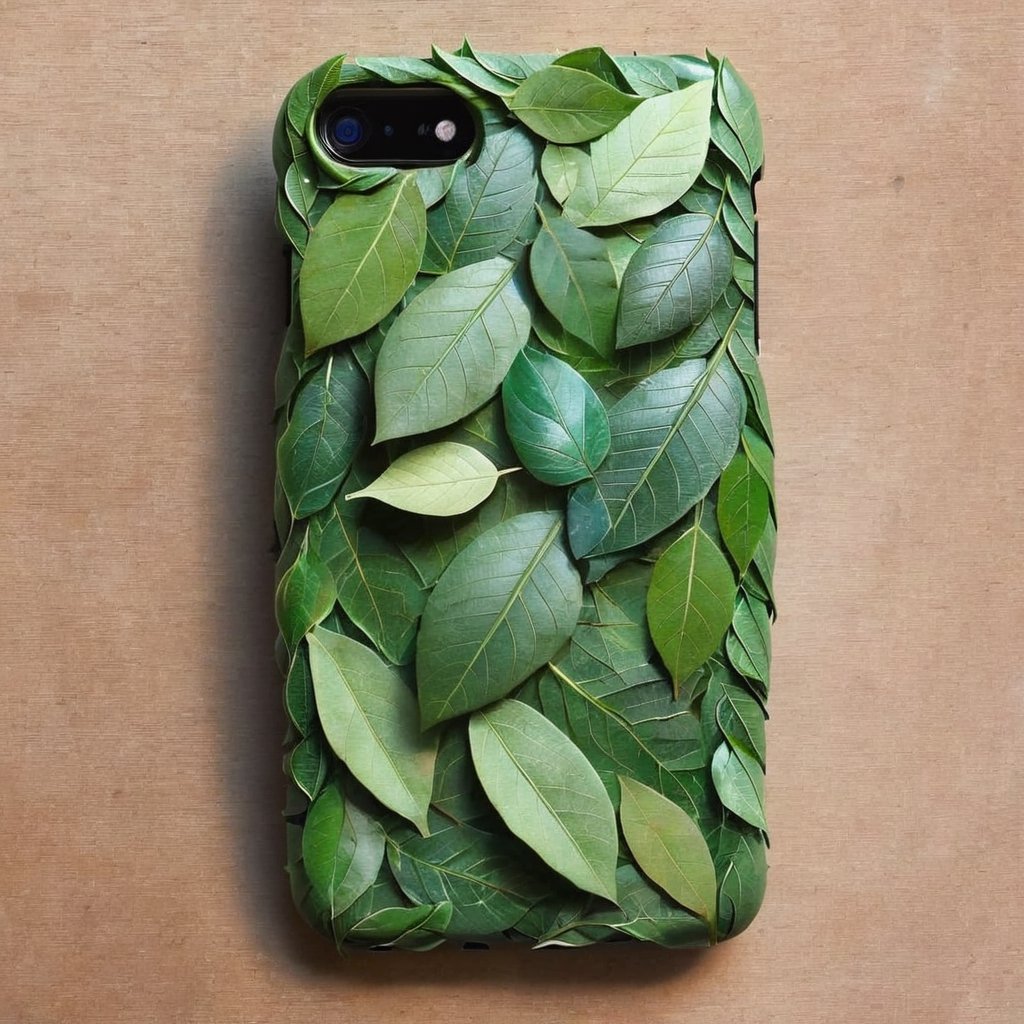 a phonecase made out of leaves,  