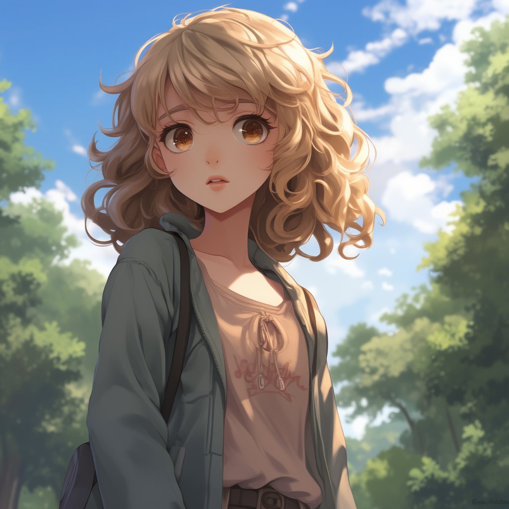 1girl, casual outfit, outdoors, looking at viewer, medium hair, close view,midjourney,anime