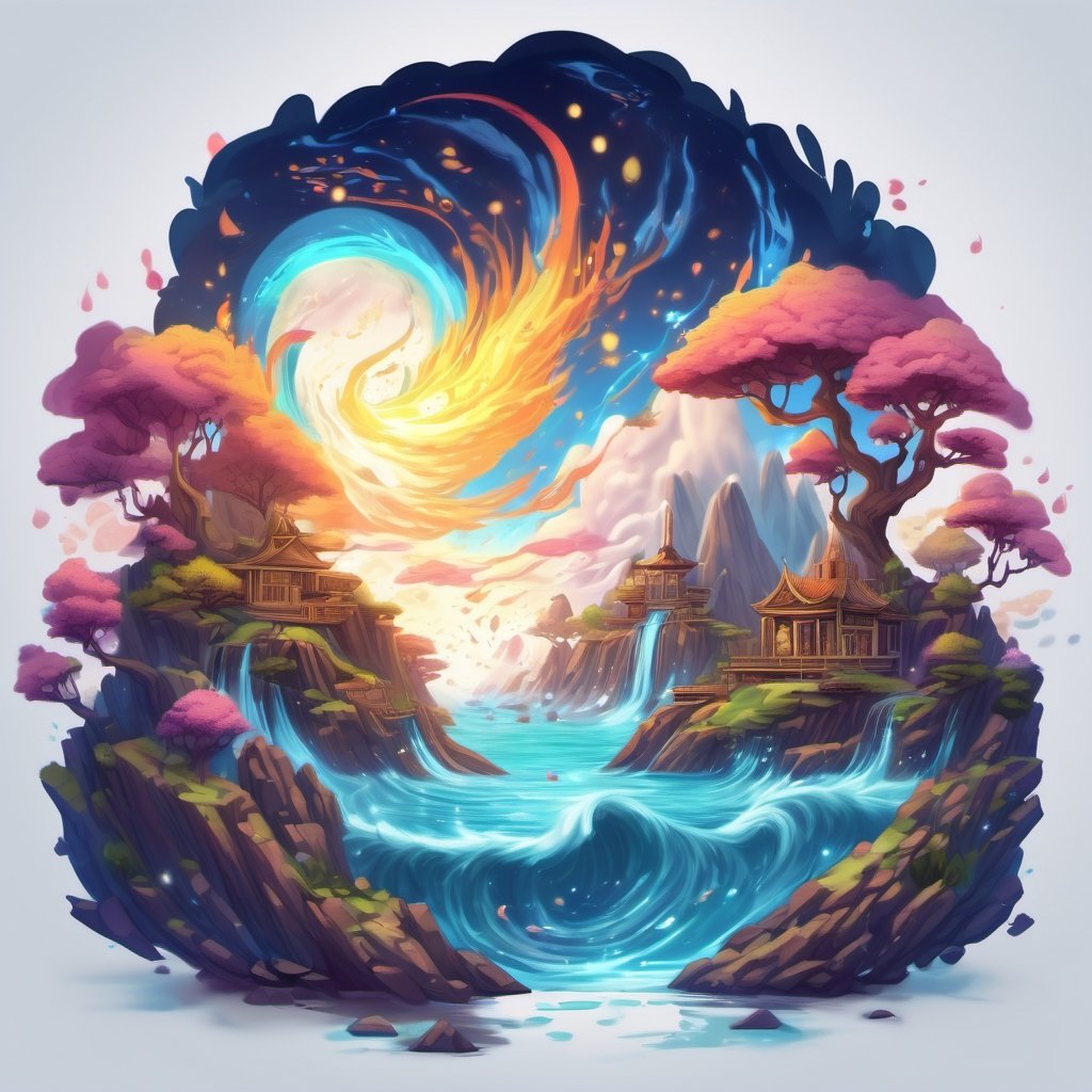 flow of energy, glowing, enhancing,Leonardo Style, illustration,ink scenery,iso island,lofi,white background,fantasy,whimsical,digital art, winning award masterpiece, fantastically beautiful, illustration, trending on artstation, 4k, 8k, higly detailed,vector art