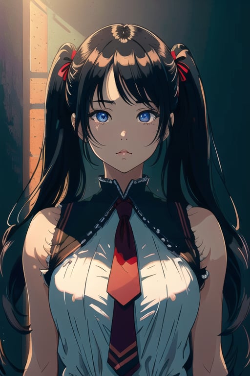 (masterpiece), (best illustration), 1girl, solo, long hair, twin tails, sailor fuku, upper body, medium breasts, depth of field, solo, extreme light and shadow, masterpiece, rich in detail, (fine features), (highest quality), (masterpiece), (detailed eyes), (beautiful) detailed, beautiful detailed eyes, upper body, (close up), (extremely detailed digital art wallpaper),(masterpiece), (best quality), (ultra-detailed), (best illustration),(best shadow),perfect lighting , perfect anatomy , vivid colors