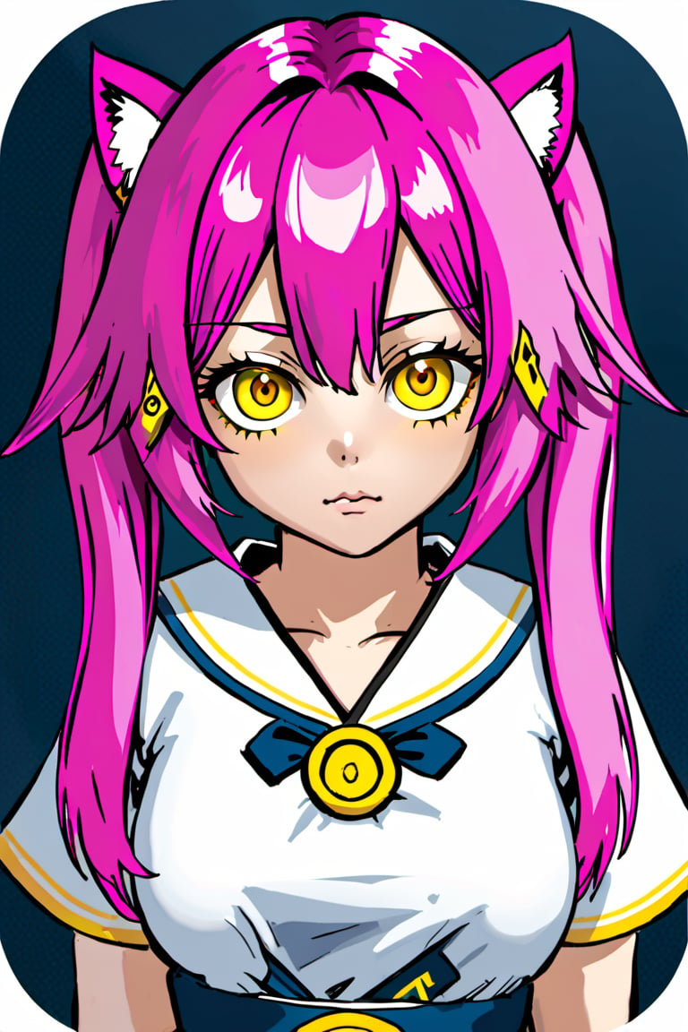 1girl, pink hair, yellow eyes, Yae Miko, (genshin impact)