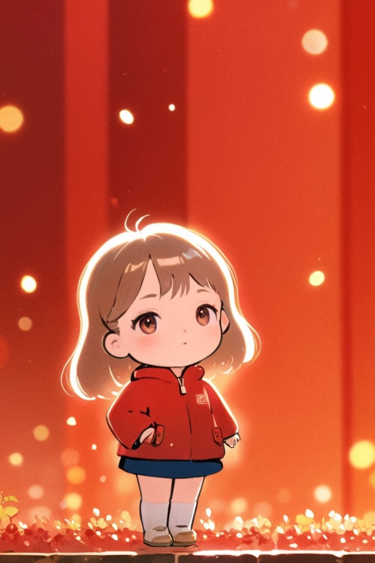 masterpiece, best quality, highres, 1_girl,high quality illustration, (1girl:1.6),BREAKLush Square, Lush Exploration,Premium Generosity,BREAKanalog film, grainy textures, warm tones, nostalgic atmosphere, organic imperfections, classic charm, timeless aesthetics , Line Chibi red, bokeh