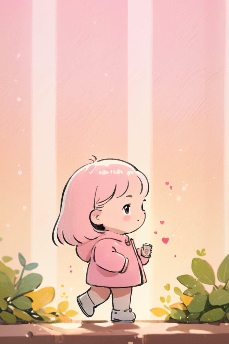 masterpiece, best quality, highres, 1_girl,high quality illustration, (1girl:1.6),BREAKLush Square, Lush Exploration,Premium Generosity,BREAKanalog film, grainy textures, warm tones, nostalgic atmosphere, organic imperfections, classic charm, timeless aesthetics , Line Chibi pink, bokeh