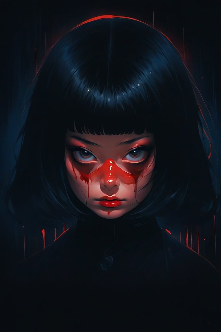 color photo of a captivating close-up of a person with blood on their eyes, reminiscent of an anime movie poster. The woman featured in the image has long, dark hair that cascades around her face, creating a striking contrast against the bloodied eyes. The poster draws inspiration from the dark and suspenseful atmosphere of the anime series Death Note, capturing its essence in a single, haunting image. The text on the poster is displayed in a bitter, grotesque font, adding to the overall sense of foreboding. The woman portrayed is a beautiful young Asian woman, her gaze filled with an enigmatic intensity that leaves viewers intrigued and unsettled. The image evokes a feeling of anticipation, as if it captures a pivotal moment in a horror narrative. The symmetrical composition of the woman's face adds a sense of eerie balance, heightening the sense of unease. This close-up shot, taken directly from a movie, captures the essence of the character, reminiscent of the iconic movie covers featuring the enigmatic artist Björk. It promises a thrilling and suspenseful experience, leaving viewers eager to uncover the secrets hidden within the story
an ultrafine detailed painting
an ultrafine detailed painting
20%
a painting
19%
a drawing
18%
a digital painting
18%
digital art
18%
Artist
by Philip Evergood
by Philip Evergood
26%
by Petr Brandl
25%
by Bob Ringwood
25%
by Reynolds Beal
24%
by Eddie Campbell
24%
Movement
ashcan school
ashcan school
21%
modern european ink painting
21%
post-impressionism
20%
figuration libre
20%
american scene painting
20%
Trending
behance
behance
19%
featured on pixiv
18%
behance contest winner
18%
pixiv
17%
pinterest
17%
Flavor
an illustration of a bar/lounge
an illustration of a bar/lounge
24%
bar
23%
kessler art
23%
an example of saul leiter's work
23%
nighthawks
23%