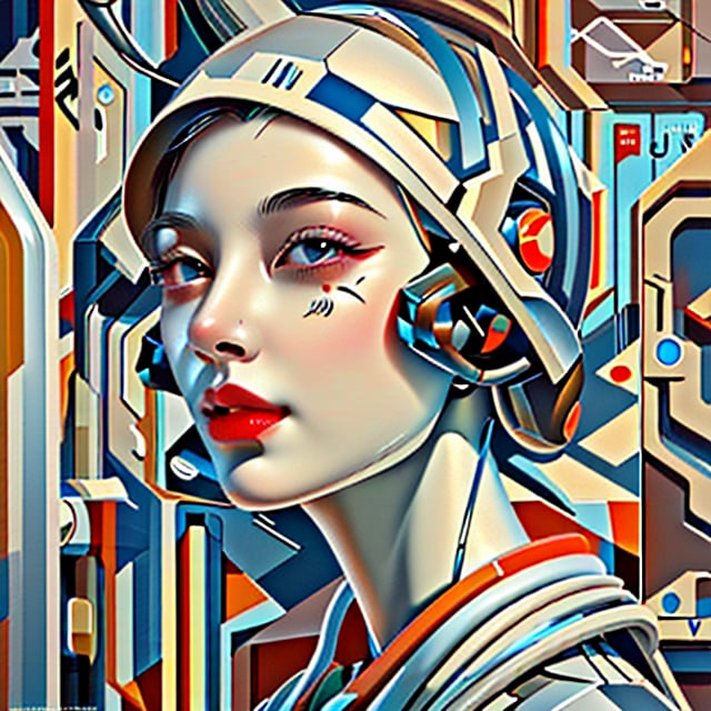 retrofuturism style, soft skin, wide, trending on artstation, concept art, illustration, oil on canvas, 1930s, cartoon strips, cinematic, professional photography, cyberpunk robot,weiboZH