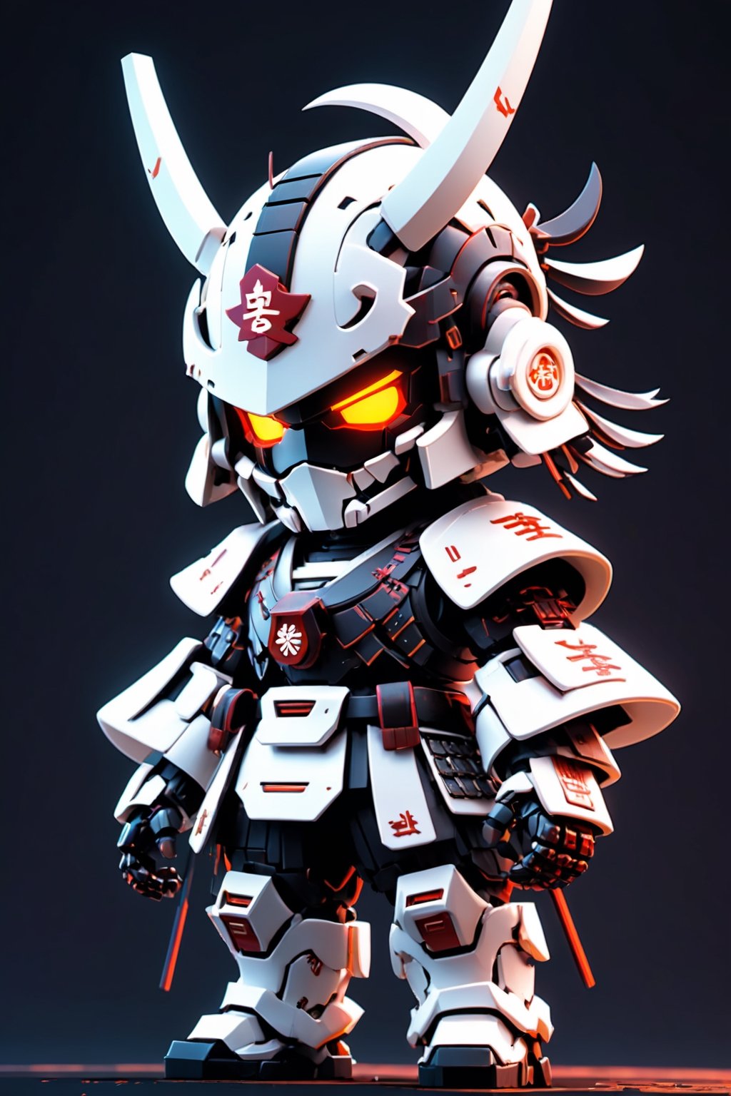 (masterpiece, best quality:1.5), EpicLogo, samurai armor ,robot, white armor, white face, look on viewer,Ten-Ten word on armor, pixel style, central view, cute, hues, Movie Still, cyberpunk, cinematic scene, intricate mech details, ground level shot, 8K resolution, Cinema 4D, Behance HD, polished metal, shiny, data, white background