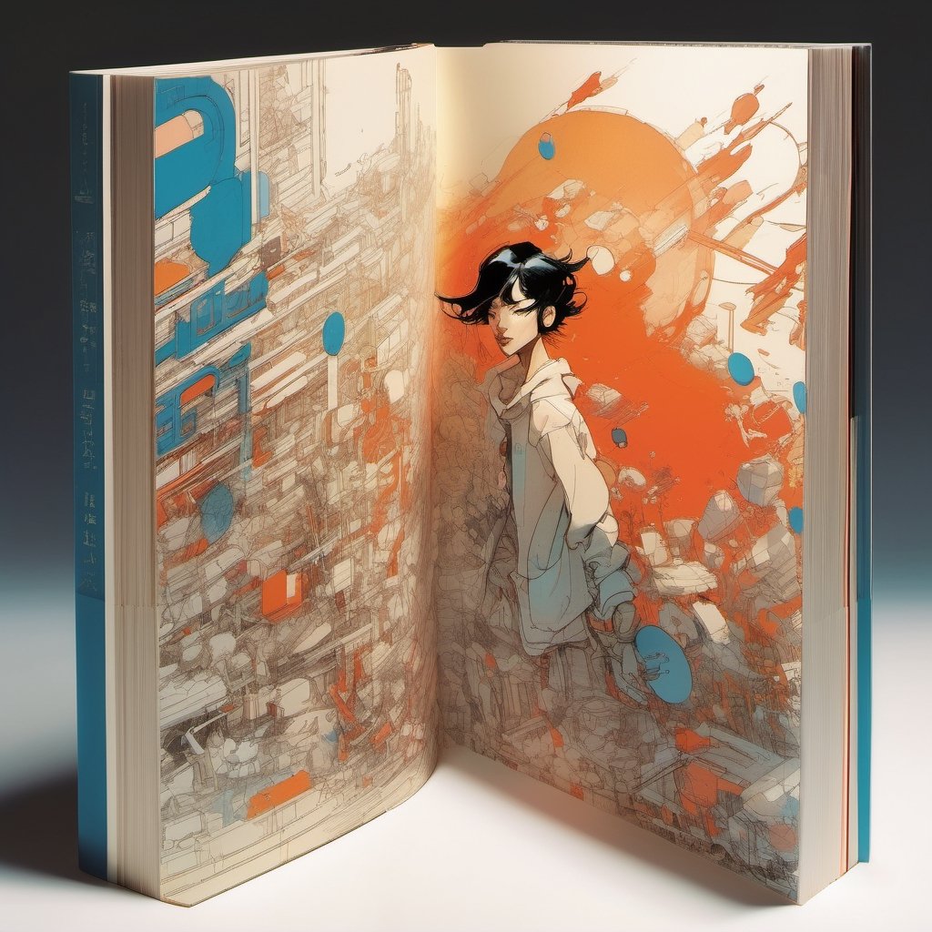 book made of Hiroaki Takahashi art ultra perfect composition 3d liquid detailing fluid acrylic by greg tocchini james gilleard joe fenton kaethe butcher Bosch Dan Mumford Sam Yang Seb McKinnon Peter Chung hideyuki morioka ito ogure vofan greg rutkowski victo ngai, Kandinsky art style