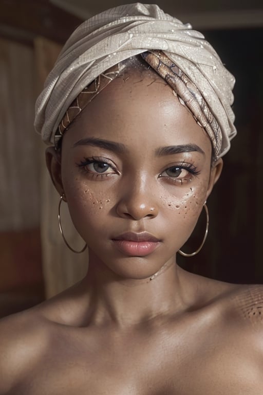 (((ultrarealistic))), (((photorealistic))), (((creates a portrait of a mature African girl with a detailed texture of her skin))), details, absurd, Full girl, Hyperrealistic, photography, real , professional, 8k, soft natural light, hyper details, detailed, photorealistic, realistic, 8k, nude, big tits,