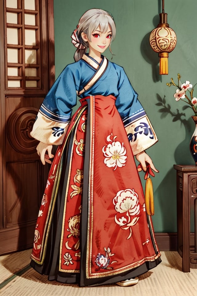 female full body, yoshida akihiko, cartoon, 
traditional clothes,chinese clothes