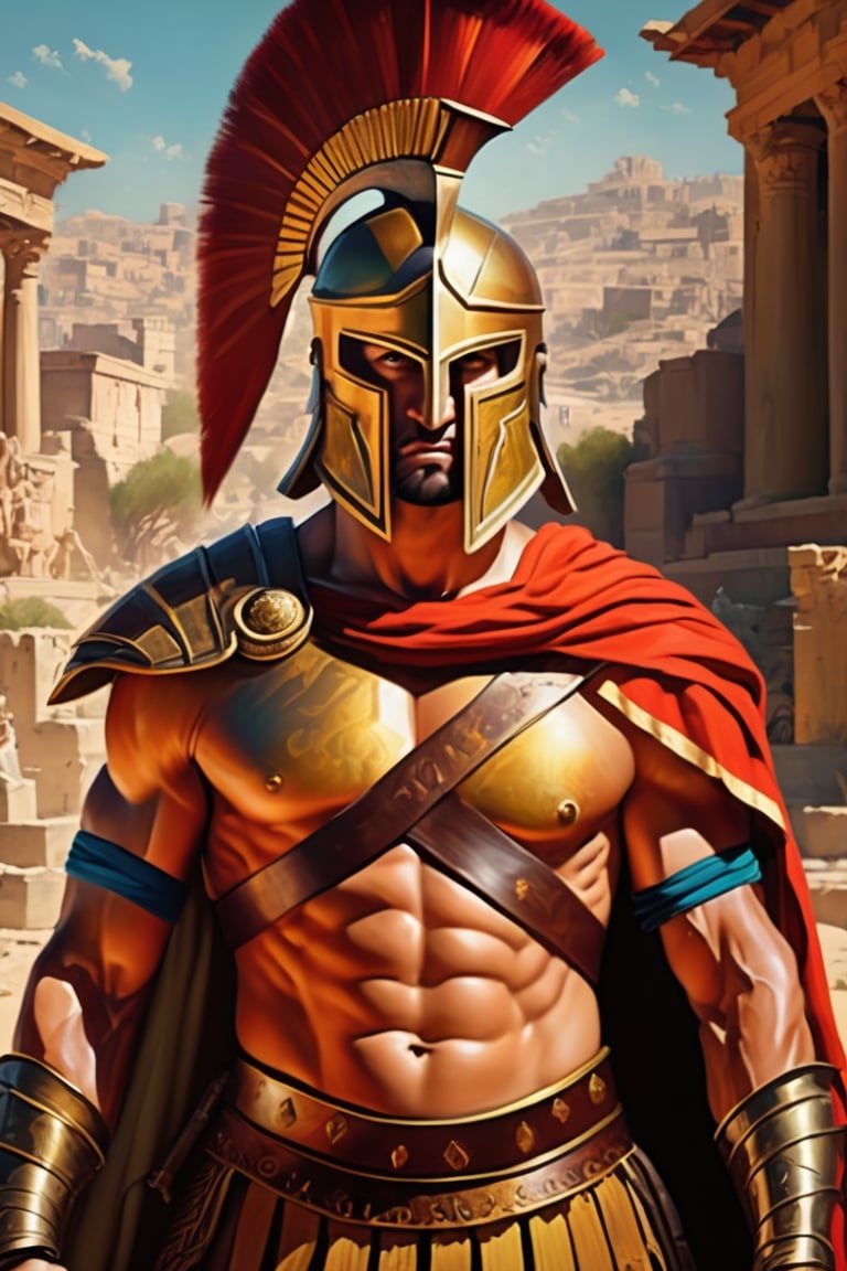 (masterpiece), (extremely intricate), fantasy, ((hyper-realistic, 4K, 331 BC),

(view of the city of Spartan)
 
(((colorful ancient Spartan clothing, intricate details on clothing))), (perfect composition:1.4), aspect ratio 1:1, beach, deviantart hd, artstation hd, concept art, detailed face and body, award-winning photography, margins, detailed face, professional oil painting by Ed Blinkey, Atey Ghailan, Jeremy Mann, Greg
