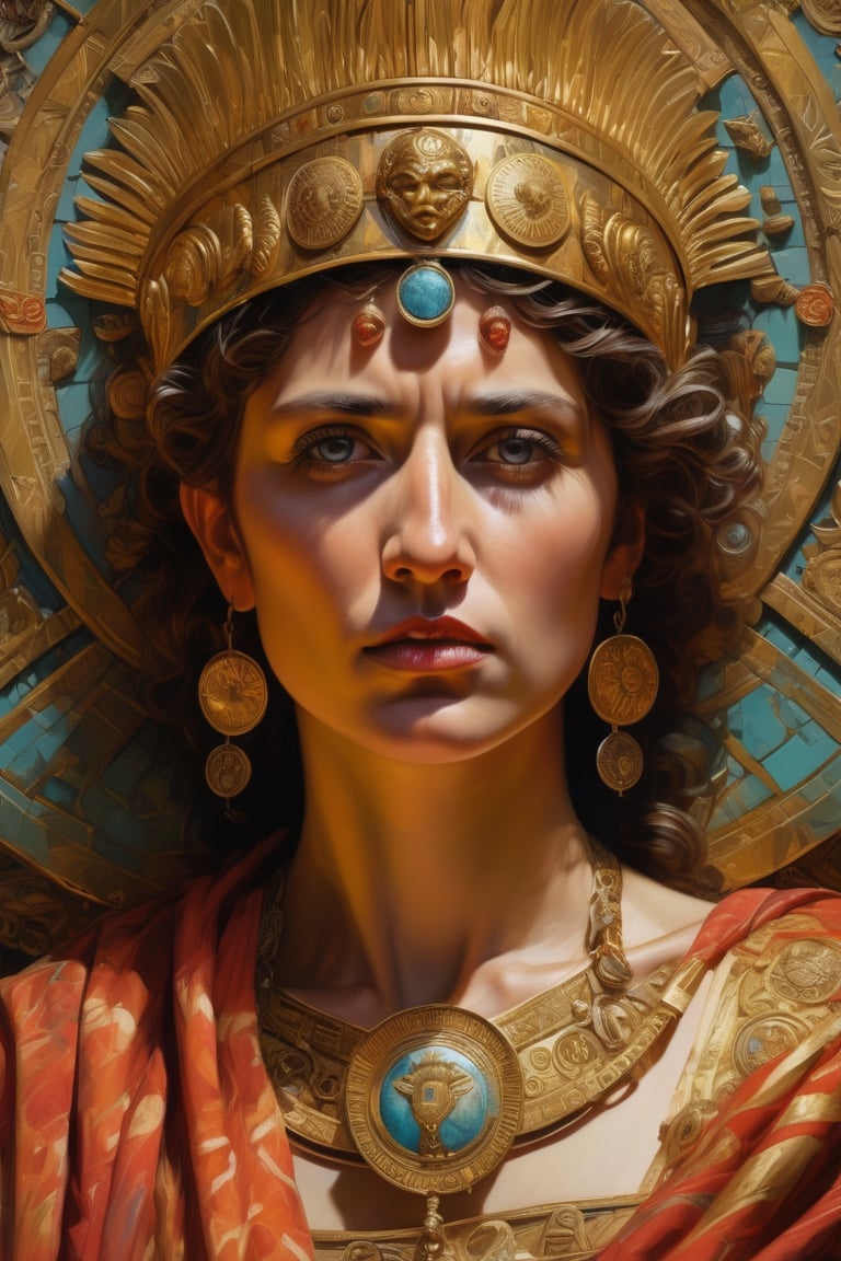 (masterpiece), (extremely intricate), fantasy, ((hyperrealistic, 4K, Ancient Roman),
(Showcase Hadrian's political moderation and fairness in a regal setting, with symbols of equity and justice.)),
(((colorful clothing, intricate details on clothing))), (perfect composition:1.4), aspect ratio 1:1, beach, deviantart hd, artstation hd, concept art, detailed face and body, award-winning photography, margins, detailed face, professional oil painting by Ed Blinkey, Atey Ghailan, Jeremy Mann, Greg