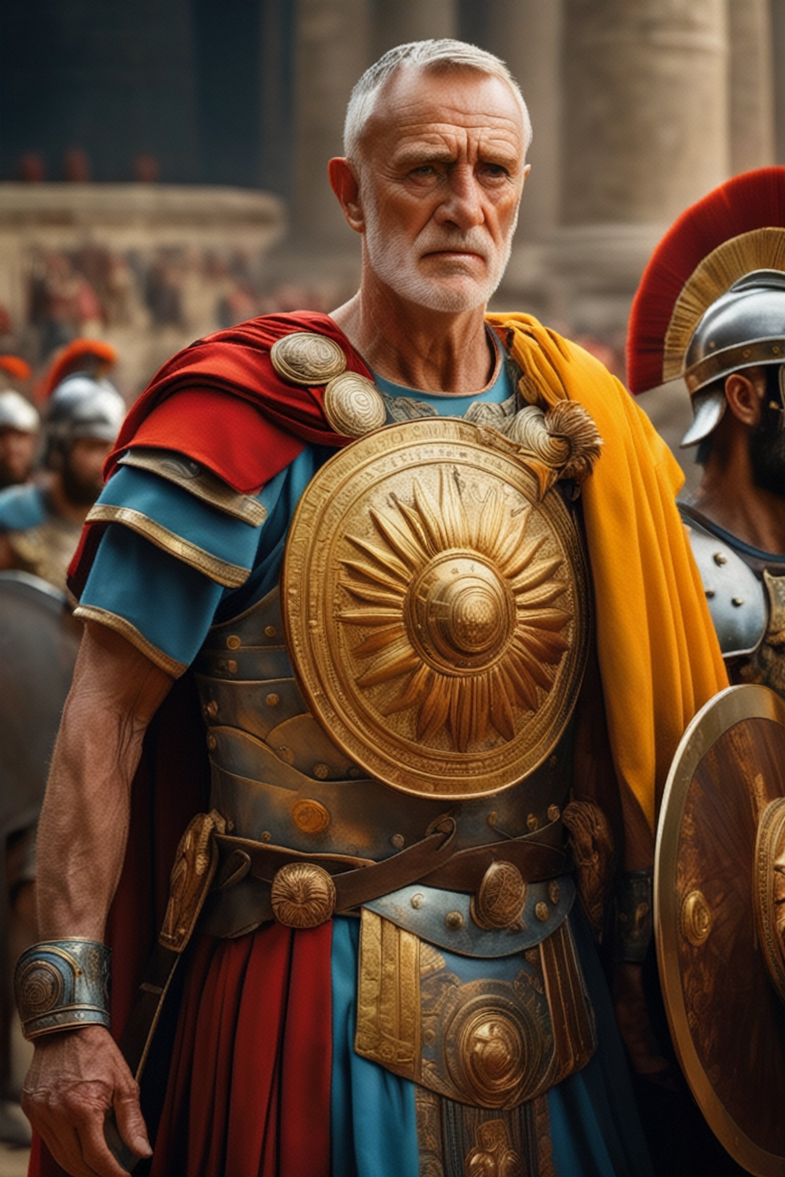 (masterpiece), (extremely intricate), fantasy, ((hyper-realistic, 4K, ancient Romans, year 276 to 282)

Image of Probus as a renowned general of the ancient Roman army




(((colorful clothing, intricate details on clothing))), (perfect composition:1.4), aspect ratio 1:1, beach, deviantart hd, artstation hd, concept art, detailed face and body, award-winning photography, margins, detailed face, professional oil painting by Ed Blinkey, Atey Ghailan, Jeremy Mann, Greg
