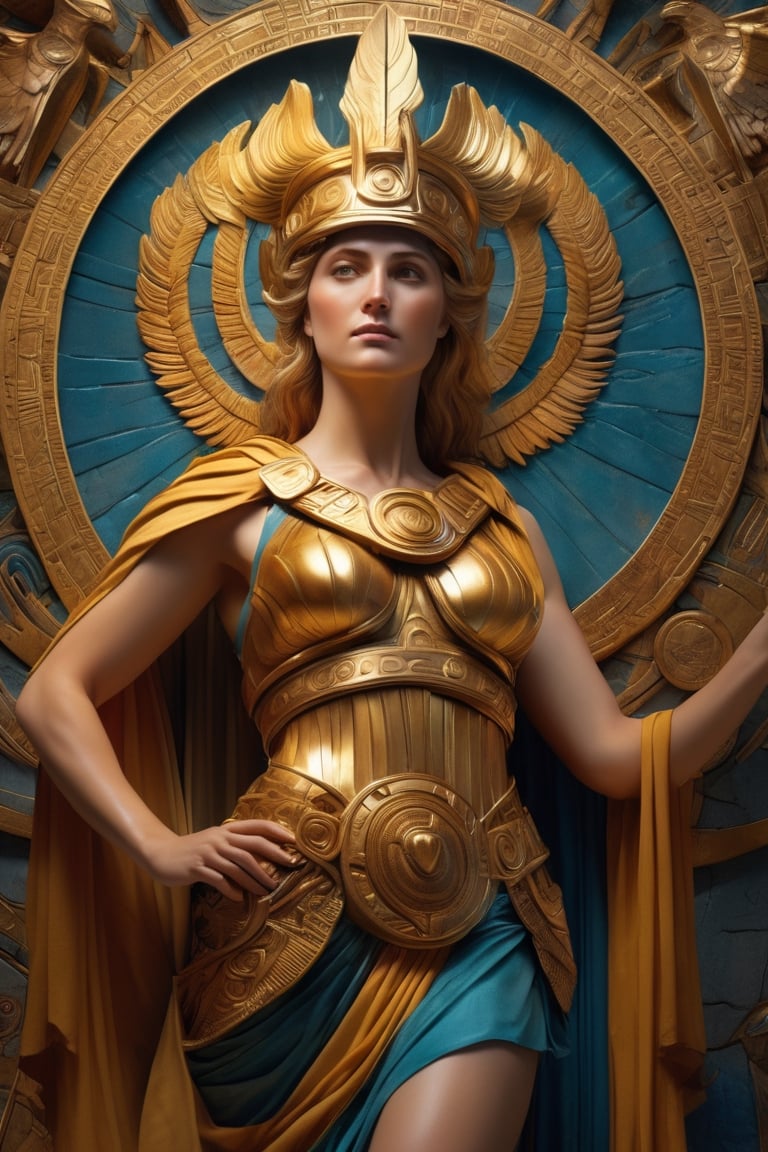 (masterpiece), (extremely intricate), fantasy, (((hyperrealistic, 8K, Ancient Greek mythology,)

Craft an image of Athena wielding her wisdom as a powerful weapon, as the brilliance of her strategic thinking illuminates the world.

(colorful Greek God's clothing, intricate details), ( perfect composition:1.4 ) Deviantart HD, art station hd, concept art, detailed face and body.
