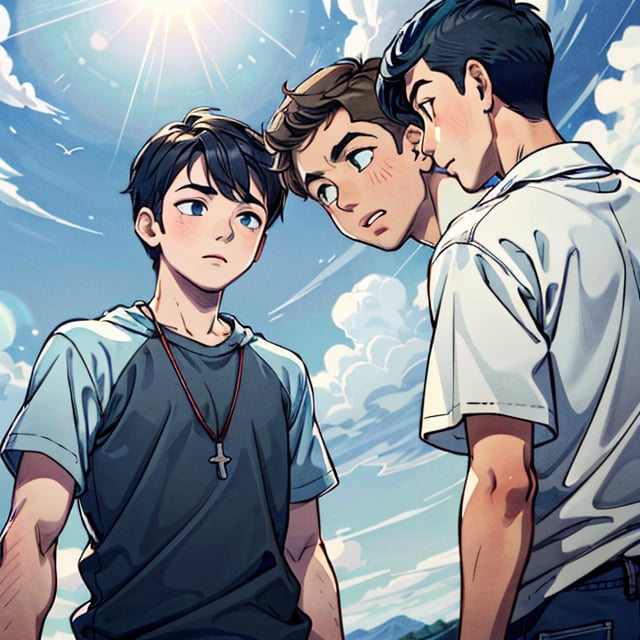 CLOUD,sky,sunlight,sunshine,((((1boys)))),