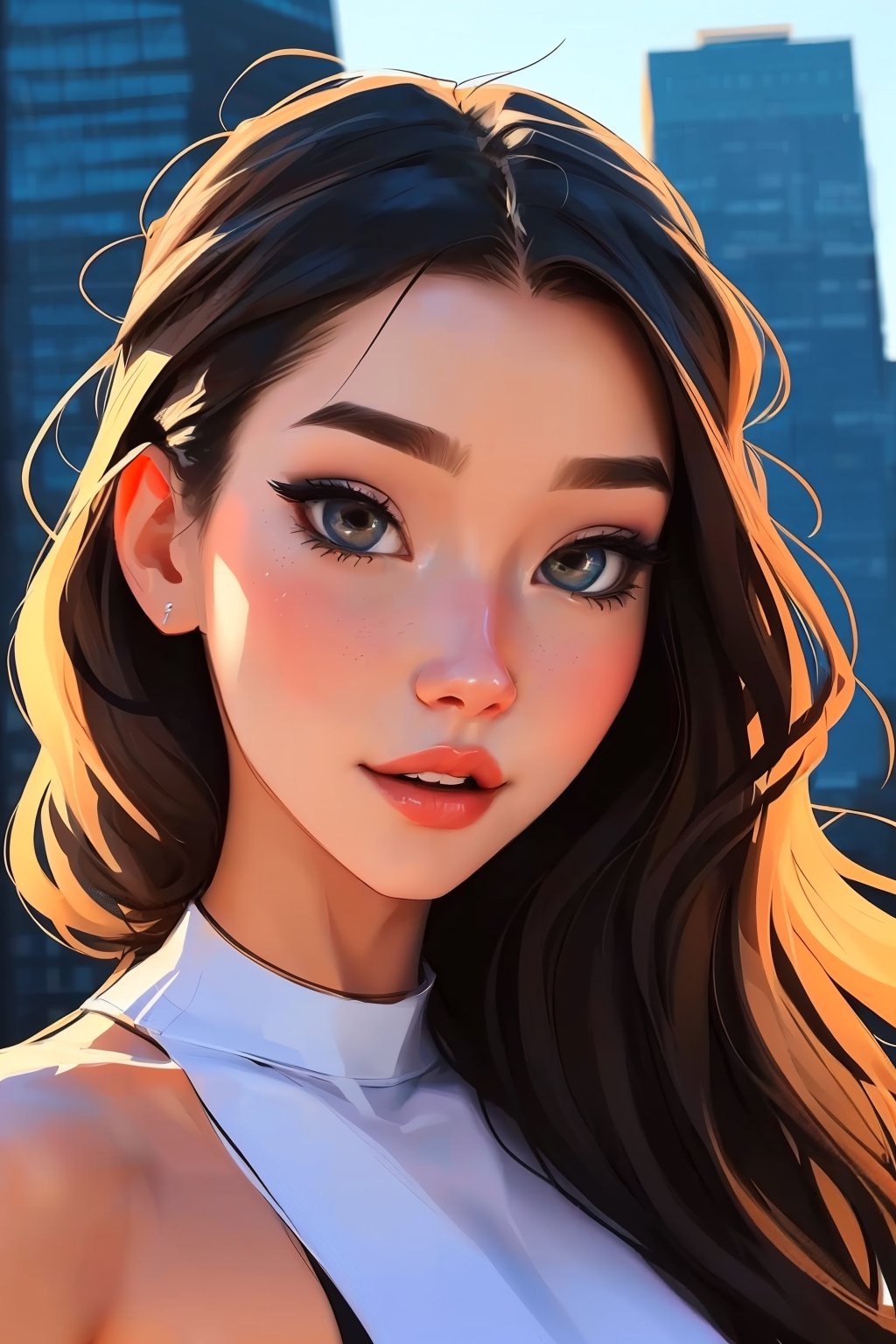 1woman, cute girl, cute face,samdoesart style