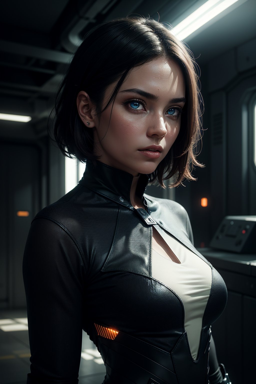 sci fi character art, cool artwork, futuristic style, in the style of 32k uhd, atey ghailan, geoff johns, dark yellow and gray, (futuristic dress, glowing dress), (detailed face, upper body:1.2), (detailed eyes, glowing eyes:1.2), shiny skin, realistic hair 

panasonic lumix s pro 50mm f/1.4, techpunk, knightcore, futuristic, (detailed background), detailed landscape, 

masterpiece, best quality, realistic, side light, volumetric light, rich colors, dramatic lighting, (full dual colour lighting:1.2), (hard dual colour lighting:1.4), fine detail, absurdres, extremely detailed, depth of field, ((realistic lighting)) ultra highres, (masterpiece:1.2), (ultra detailed), (best quality), intricate, comprehensive cinematic, magical photography, (gradients), colorful, 