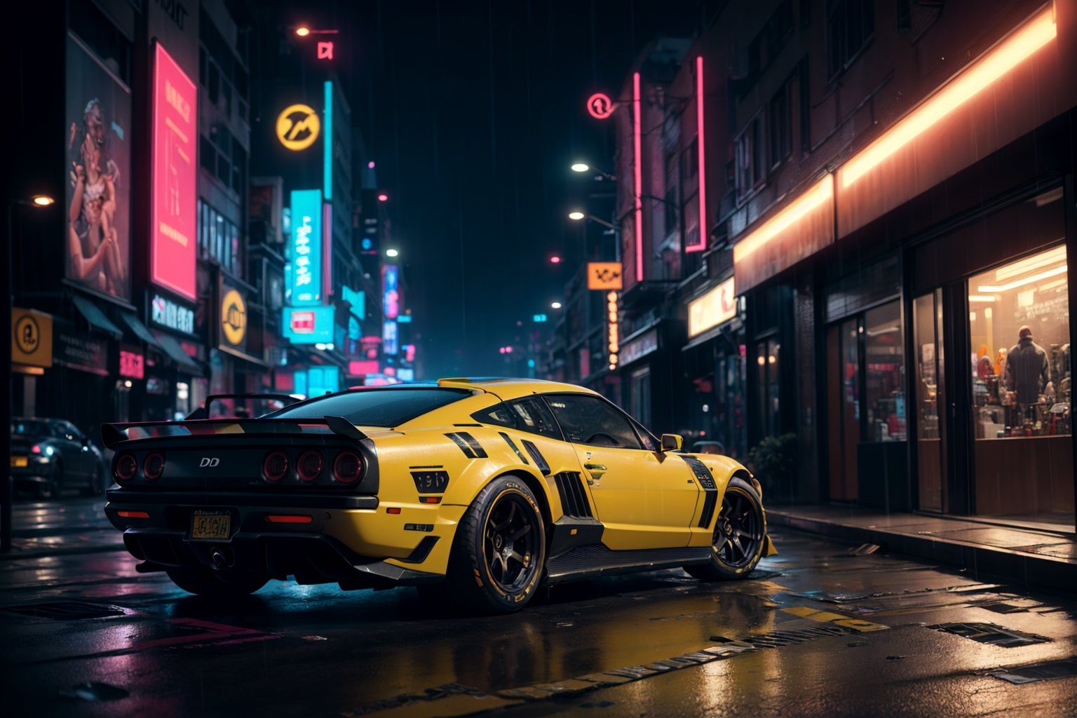 (detailed cyberpunk 2300 car background, futuristic aero super cars, cyberpunk, modified car), detailed raining, neon headlight, volumetric light, rich colors, neon lighting, night, midnight, fine detail, absurdres, extremely detailed, depth of field, ((realistic lighting)) ultra highres, (masterpiece:1.2), (ultra detailed), (best quality), intricate, comprehensive cinematic, magical photography, (gradients), colorful, nikon d850 film stock photograph kodak portra 400 camera f1.6 lens rich colors hyper realistic lifelike texture dramatic lighting unrealengine trending on artstation cinestill 800 tungsten, Style-Neeko